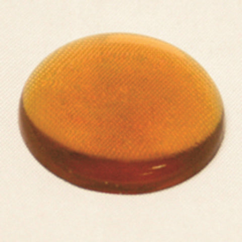 12mm Round Light Amber Smooth Glass Jewel Flat Back