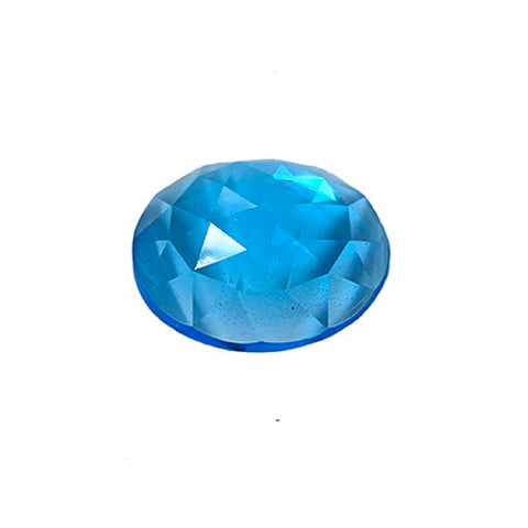 20mm (.78 inch) Light Aquamarine Faceted Glass Jewel Flat Back