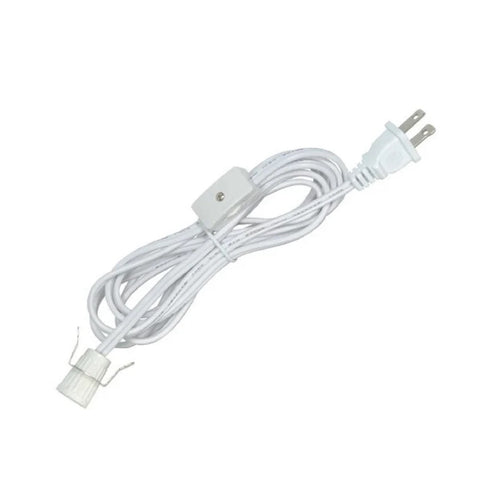 6 FT C7 White Accessory Cord with C7 Led Light Bulb, Candelabra-Base E12 Lamp Socket with Clips
