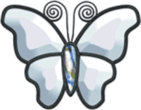 Clear Glass Butterfly Bevel Cluster 04