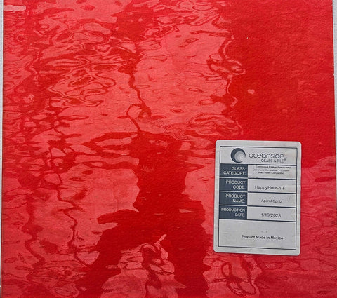 Fused Glass Supplies - Aperol Spritz (Dk Orange Waterglass) Fusible 96 COE Sheet Glass