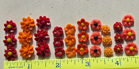 COE 96 Fusible Glass Tiny Flower Assortment (7-12mm) (30) for Your Fused Glass Projects