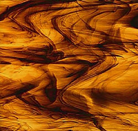 Stained Glass Supplies DG1068 - Amber, Chocolate Streaky