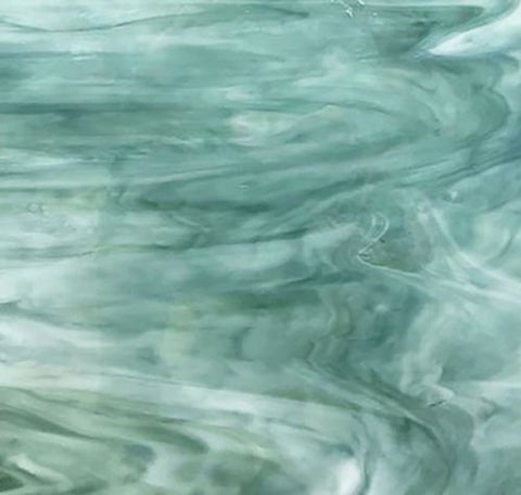 Stained Glass Supplies DG1081 - Seafoam/White Opal Sheet Glass