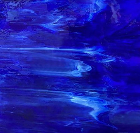 Stained Glass Supplies DG1105 - Dark Blue/White Wispy Opal