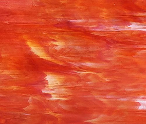 Stained Glass Supplies DG1154 - Fire Orange White Opal