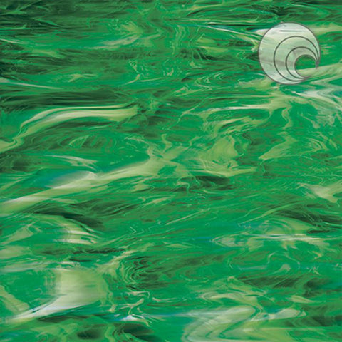 Fused Glass Supplies SF3276 - White Dark Green Translucent 96 COE