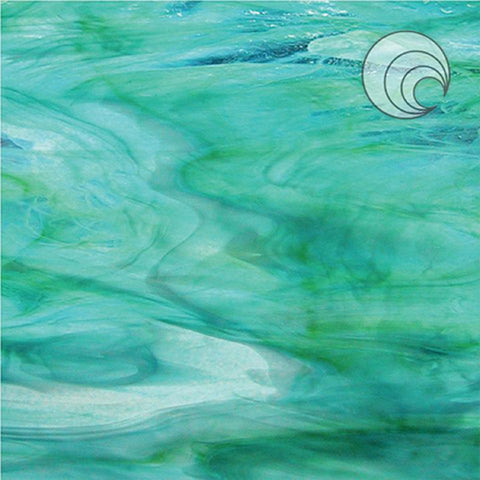 Fused Glass Supplies SF602383 - Aqua-Lime (Clear/White/Aqua/Lime) 96 COE