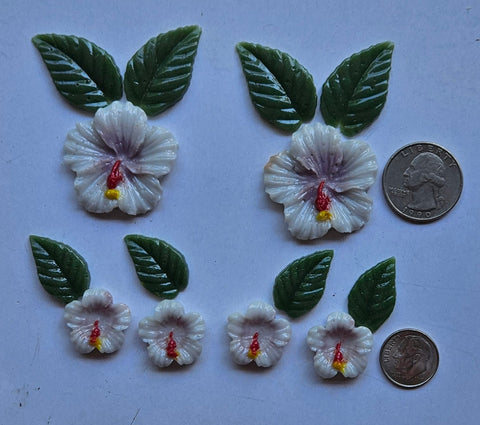 COE 96 Fusible Glass Flowers (Hibiscus) and Leaves for Your Fused Glass Projects