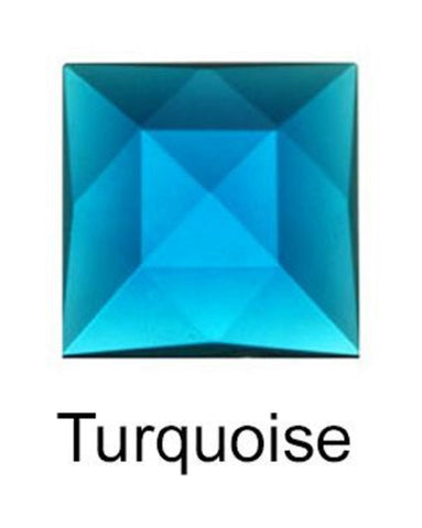 30mm Square Faceted - Turquoise