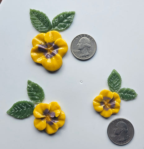 COE 96 Fusible Glass Flowers (Pansy) and Leaves for Your Fused Glass Projects