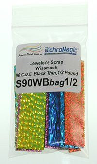 1/2 Lb Dichroic Scrap on Wissmach Thin Black 74564 COE 90 Austin