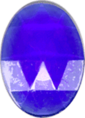Stained Glass Jewels - 40mm X 30mm Dark Blue Faceted Jewel
