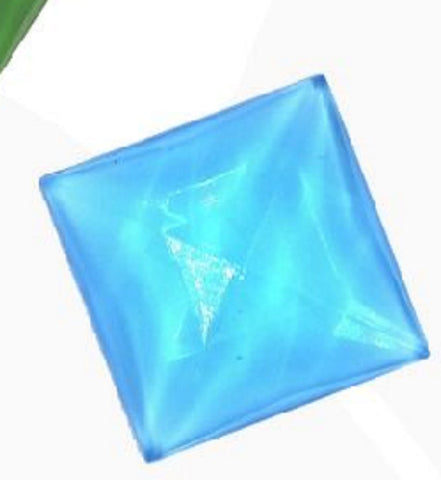 Stained Glass Jewels - 25mm Square Faceted - Pale Blue/Light Turquoise