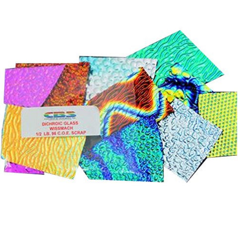 1/2 LB CBS Dichroic Thin Jewelry Pack Black 96 CBS