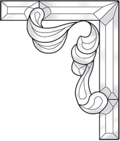 EC962R Ornate Corner Bevel Cluster Kit - Right Side