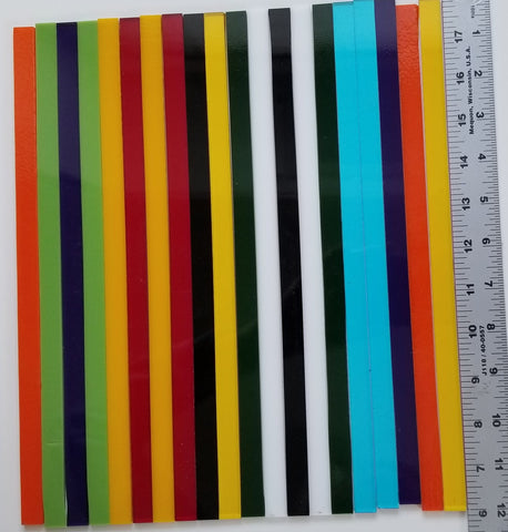 Multi Color Opal and Cathedral Glass 20 Strip Pack - 96 Coe