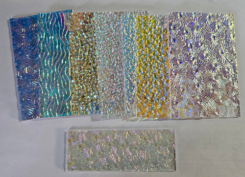 1/2 Lb Wissmach Texture Scrap On Clear - 90 Coe