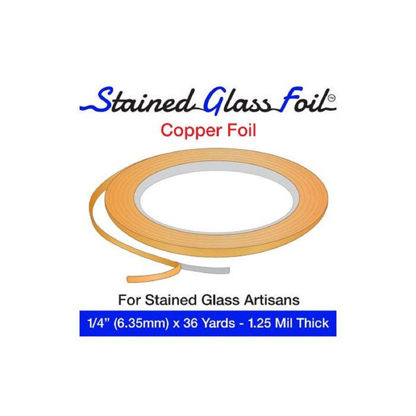 Stained Glass Foil Copper 1/4" 1.25 Mil