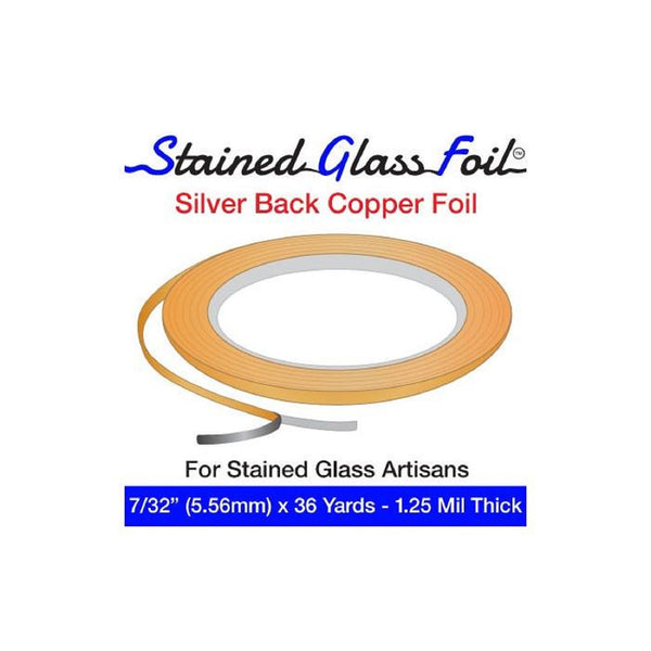 Stained Glass Silver Backed Copper Foil 7/32" 1.25 Mil