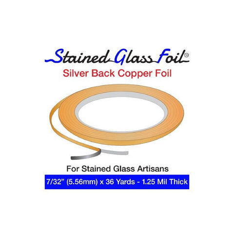 Stained Glass Silver Backed Copper Foil 7/32" 1.25 Mil