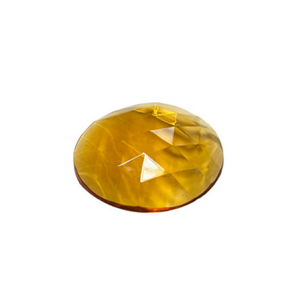 20mm (.78 inch) Honey  Faceted Glass Jewel Flat Back