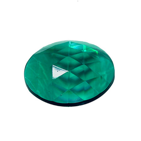 Round Blue Green 30mm Faceted Jewel