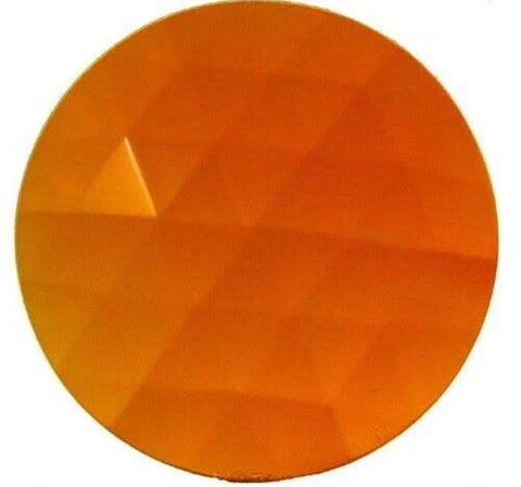 Round Orange 20mm Faceted Jewel