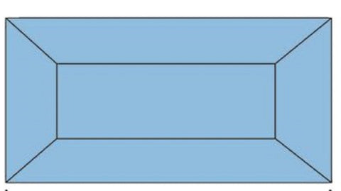 2 X 4 Inch Blue Rectangle Bevels 5 Pack