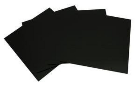 Fusible Black Glass Squares 6 x 6 Inch COE 96 - 4 Pack