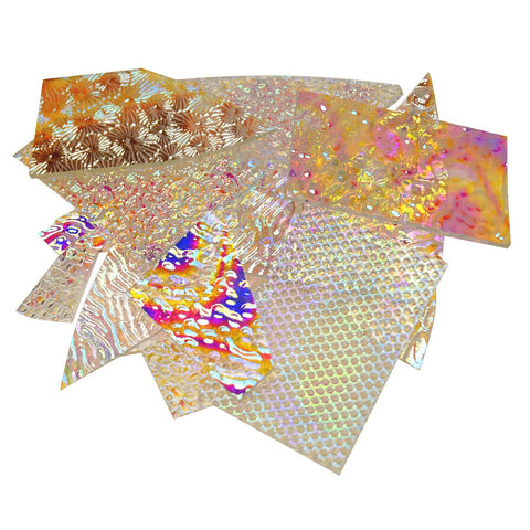 1/2 LB CBS Dichroic Glass Jewelry Scrap Pack Experimental Clear 96 COE