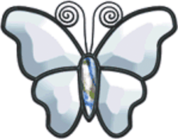Clear Glass Butterfly Bevel Cluster 04