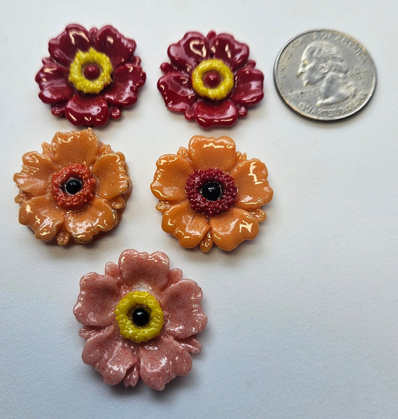 COE 96 Fused Glass Flowers (Poppy) for Your Fused Glass Projects 25mm Packs of 5