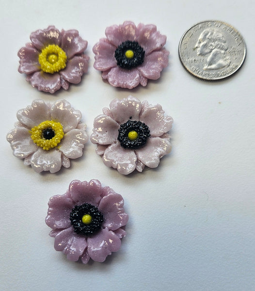 COE 96 Fused Glass Flowers (Poppy) for Your Fused Glass Projects 25mm Packs of 5