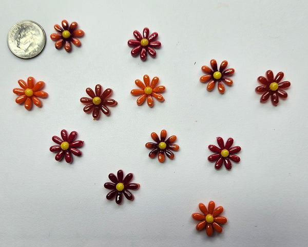 COE 96 Glass Flowers Daisy (s) 15mm for Your Fused Glass Projects - Pack of 12