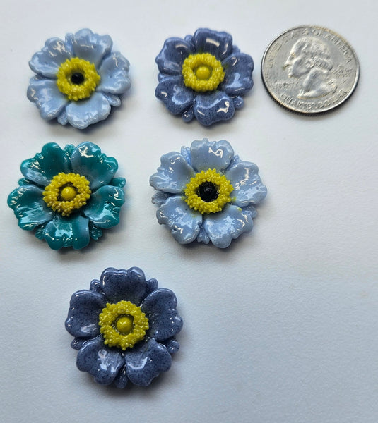 COE 96 Fused Glass Flowers (Poppy) for Your Fused Glass Projects 25mm Packs of 5