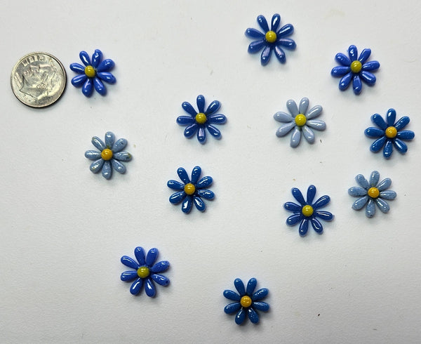 COE 96 Glass Flowers Daisy (s) 15mm for Your Fused Glass Projects - Pack of 12