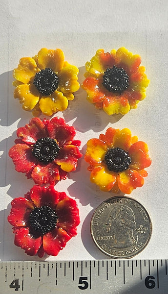 COE 96 Fused Glass Flowers (Poppy) for Your Fused Glass Projects 25mm Packs of 5