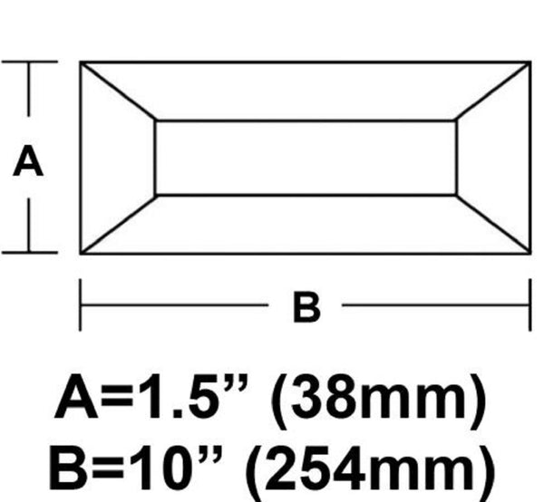 1.5 x 10 Inch Clear Glass Rectangle Bevel - Pack of 10