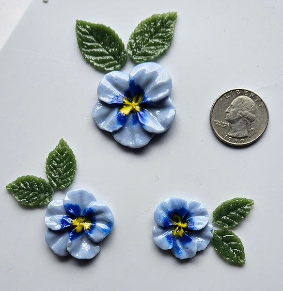 COE 96 Fusible Glass Flowers (Pansy) and Leaves for Your Fused Glass Projects