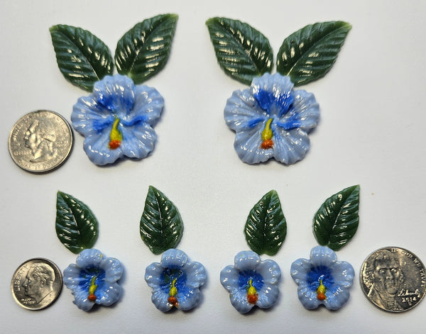 COE 96 Fusible Glass Flowers (Hibiscus) and Leaves for Your Fused Glass Projects