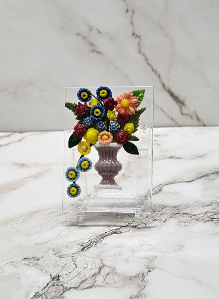 Handmade Fused Art Glass Bouquet of Flowers - Several Styles All Includes Stand