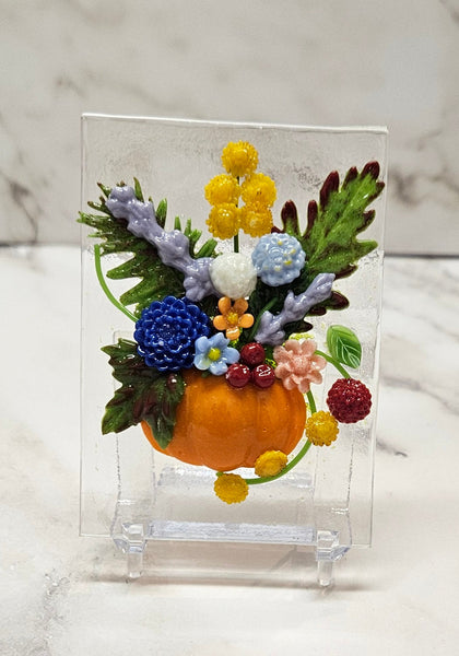 Handmade Fused Art Glass Bouquet of Flowers - Several Styles All Includes Stand