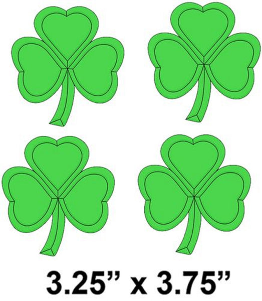 COEC130 - 4 Green Colored Shamrocks Bevel Cluster