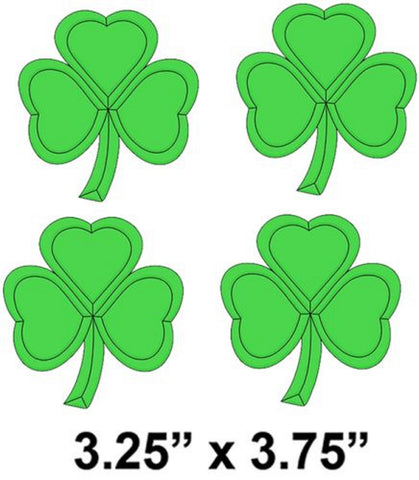 COEC130 - 4 Green Colored Shamrocks Bevel Cluster