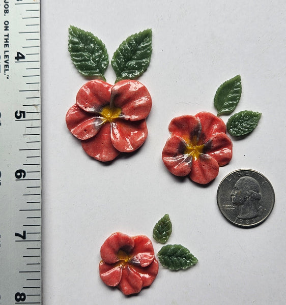COE 96 Fusible Glass Flowers (Pansy) and Leaves for Your Fused Glass Projects