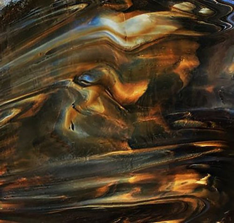 Stained Glass Supplies DG1052 - Dark Amber (Brown) White Wispy