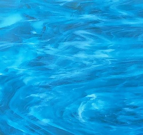 Stained Glass Supplies DG1100 - Sky Blue White Streaky