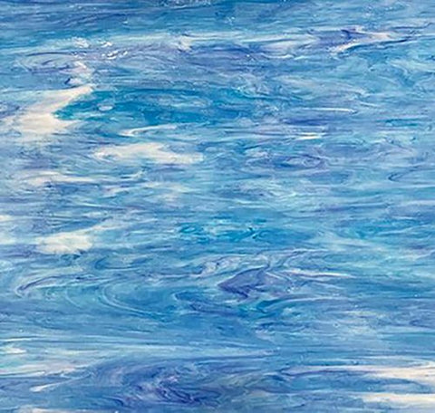 Stained Glass Supplies DG1110 - Steel Blue/White Wispy