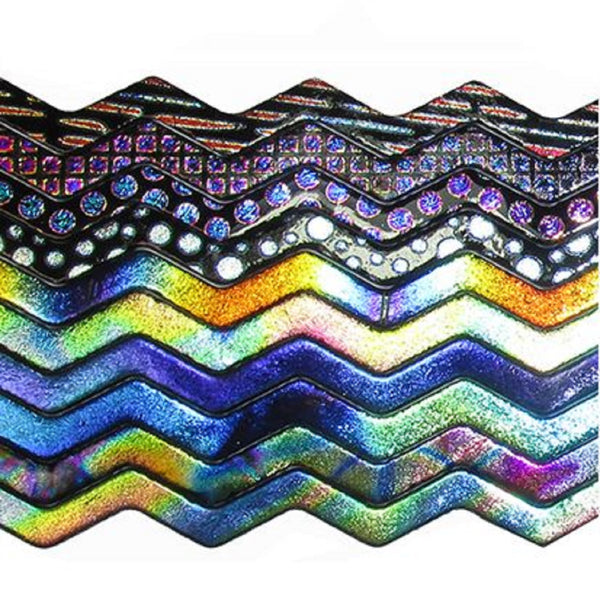 DWF211 - CBS Dichroic Wavy Firestrips Patterns 6mm - COE 96